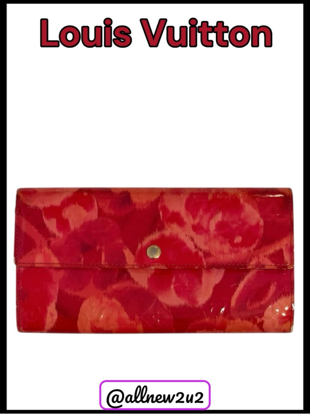 Louis Vuitton Rare Ltd Edition Vernis Ikat Rose Pattern Pinks Wallet